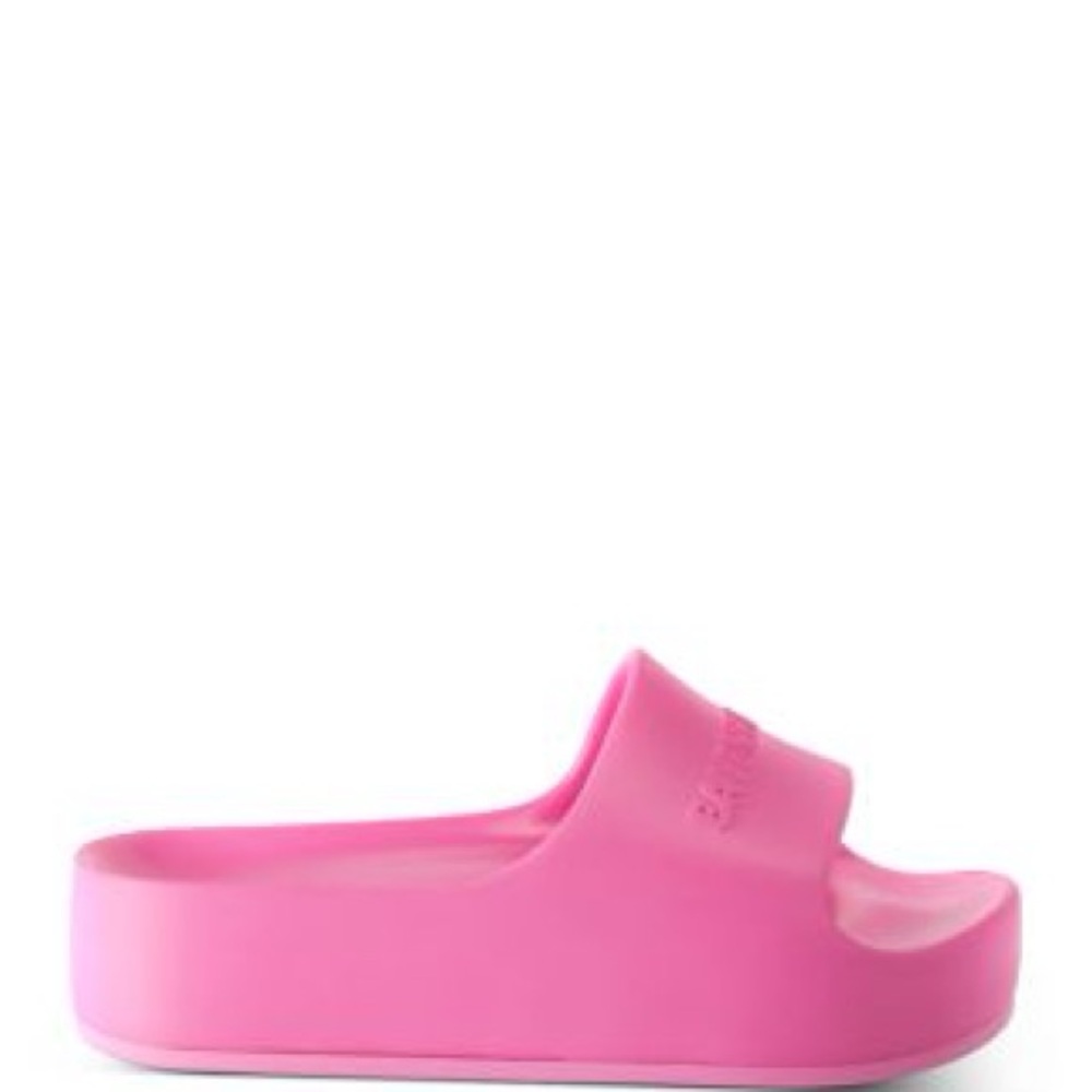 Pink Logo Embossed Balenciaga Platform Sandals